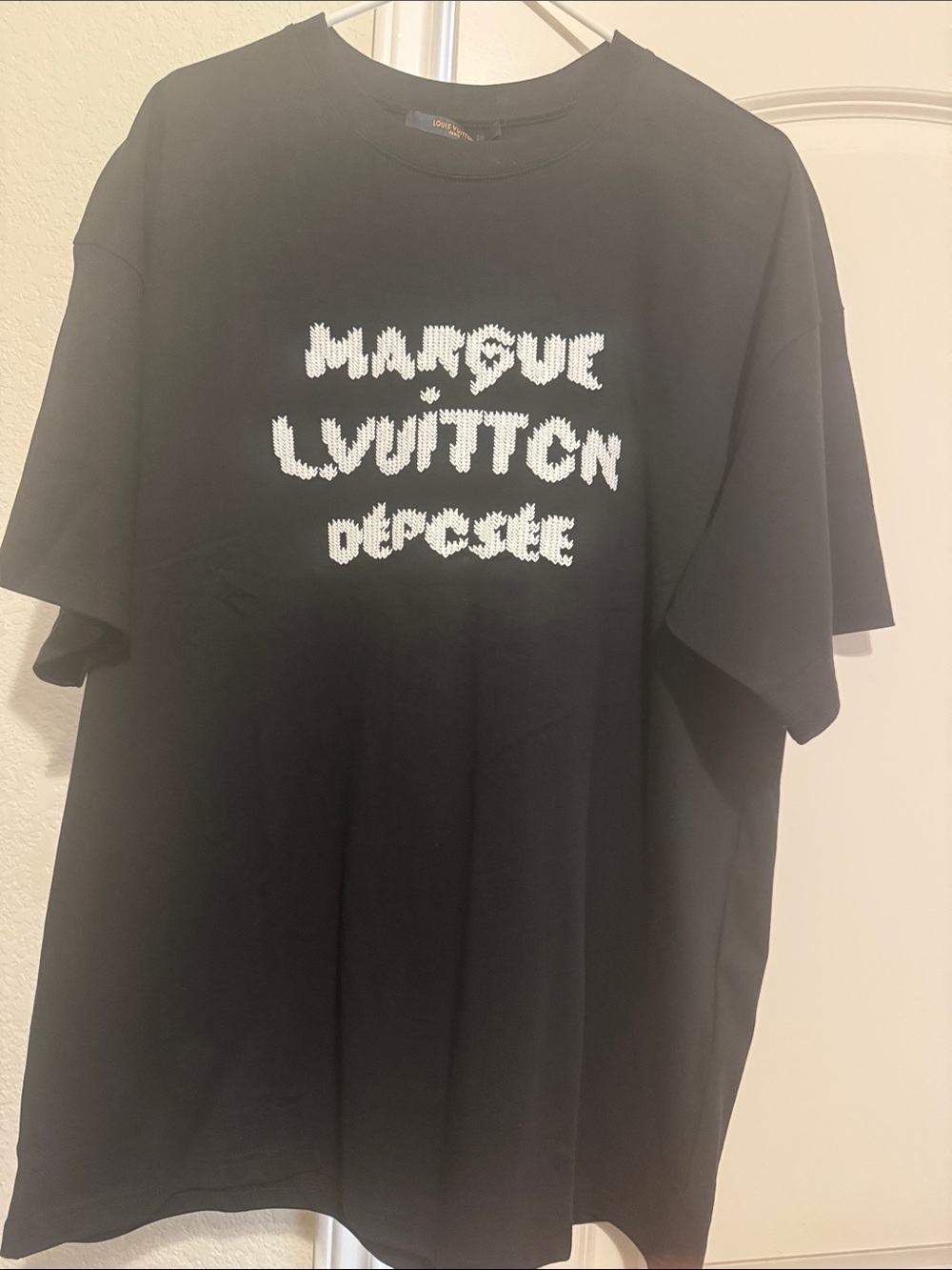 Louis Vuitton Black Short-Sleeve Graphic Logo Tee